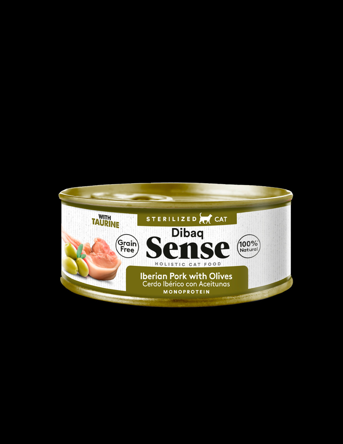 Alimento Húmedo Gato Cerdo Ibérico & Aceitunas LATA 70g - Dibaq Sense