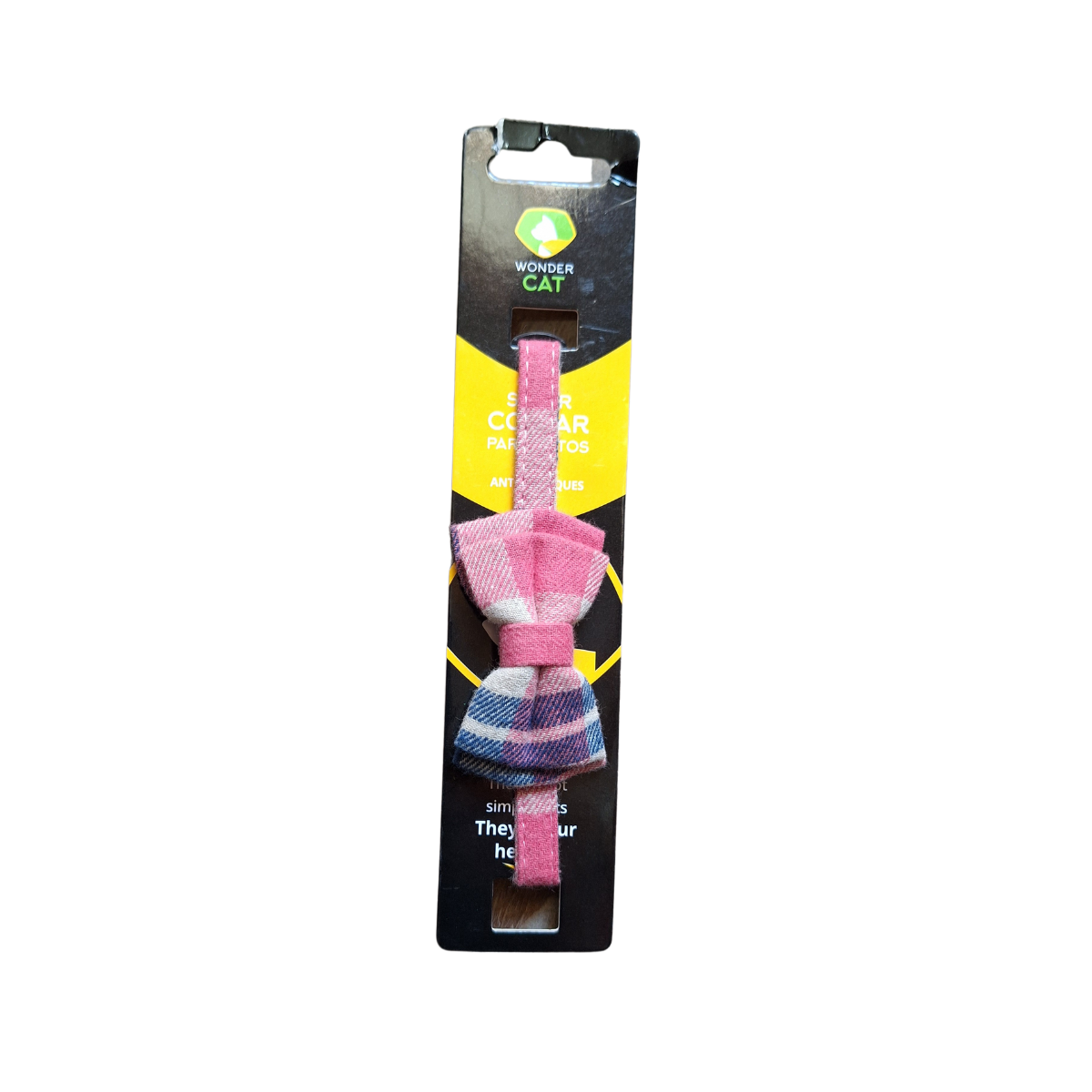 Collar Para Gatos Wonder Cat Anti-Ahorque Cuadros con Lazo