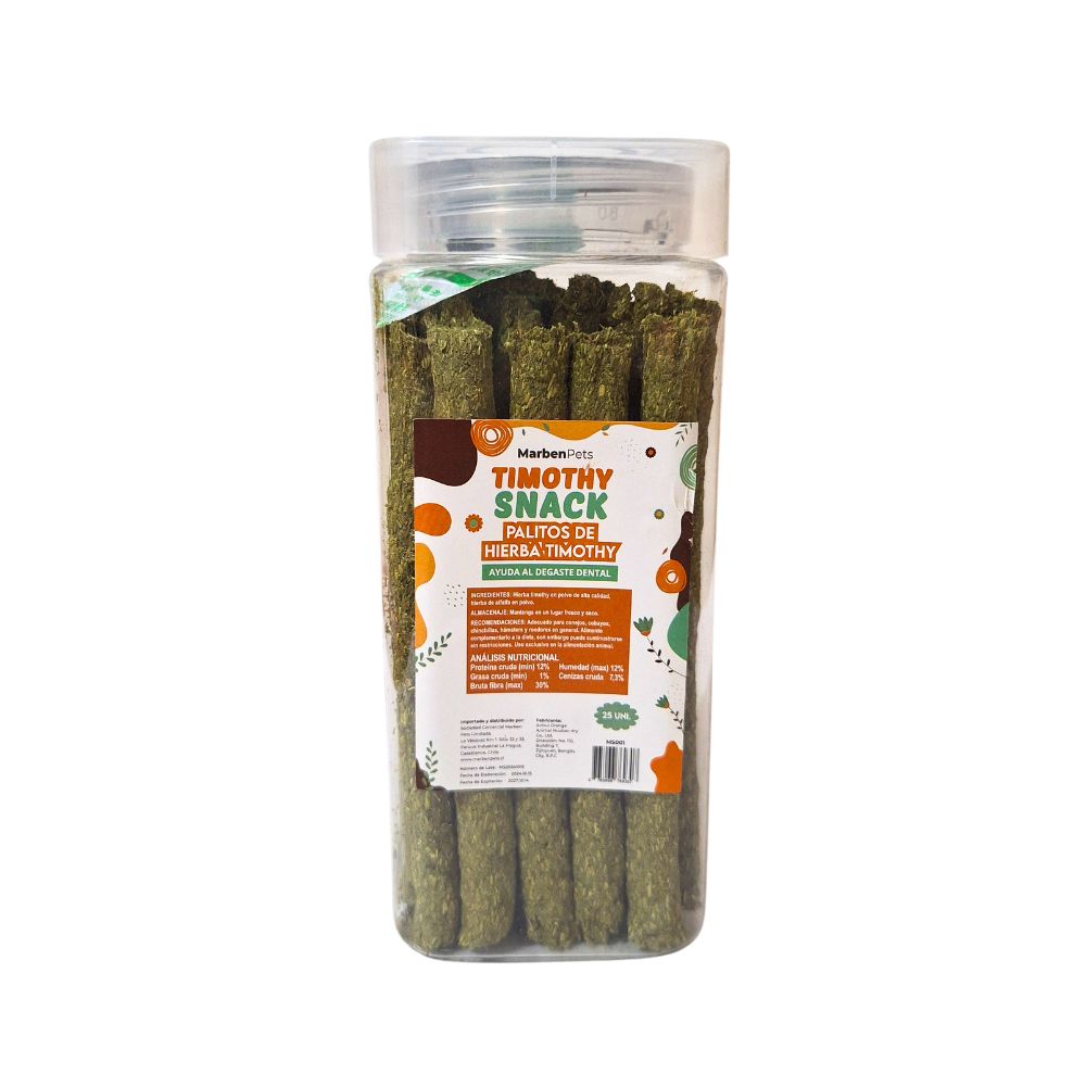 Timothy Snack Palitos de hierba timothy pack 25u