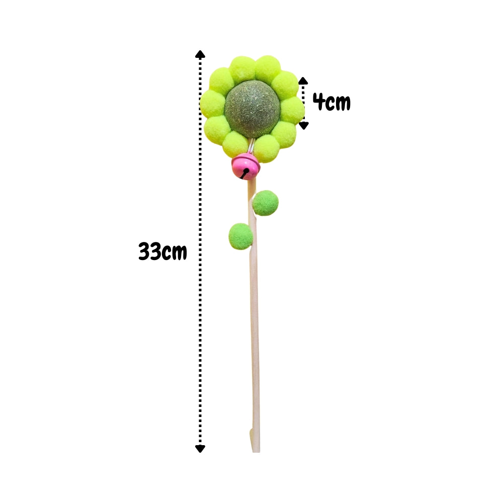 Juguete Para Gatos Varilla Flor Con Bola de Catnip