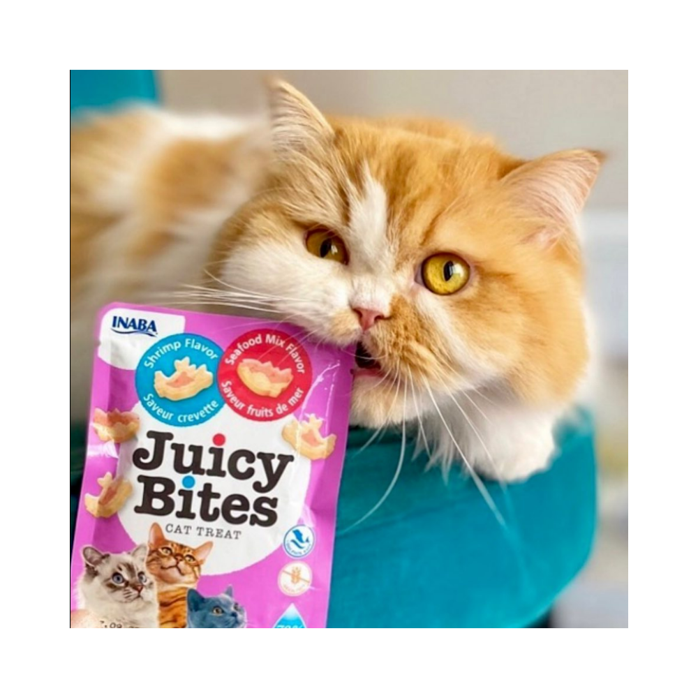 Churu Juicy Bites de camarón con mariscos 34g/11,3g x3 Sachets