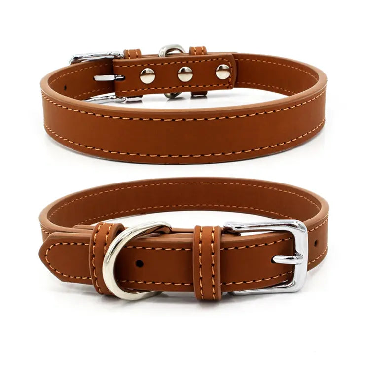 Collar Premium Eco Cuero Con Placa M 47CM