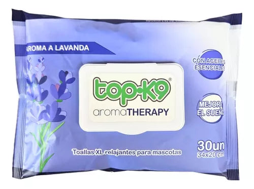 Toallitas Humedas Topk9 XL Therapy Lavanda 30u 34x20cm