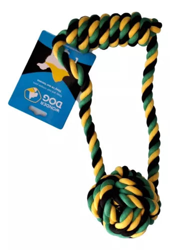 Juguete Wonder Dog Cuerda y Pelota De Algodón 20cm