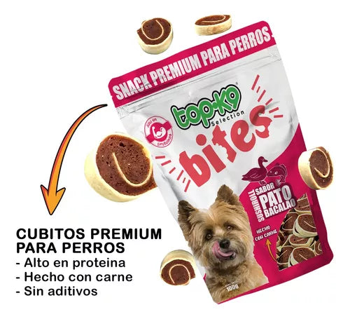 Snack Bites Sushiroll Pato y Bacalao 100g Para Perros TopK9