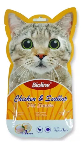 Bioline Snack Cremoso Pollo y Ostion 5x15gr