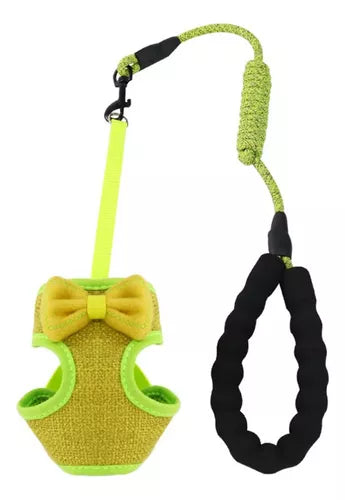Arnes para Gatos con Moño + Trailla ergonomica Medium