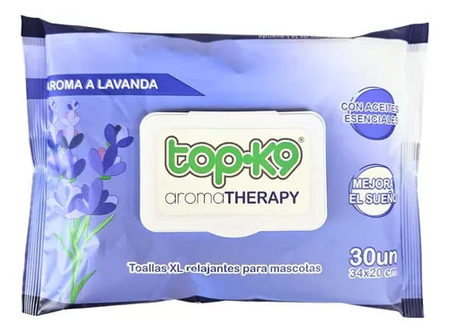 Toallitas Humedas Topk9 Aroma therapy 300u Xl 34x20cm (Lavanda)