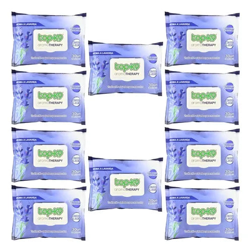 Toallitas Humedas Topk9 Aroma therapy 300u Xl 34x20cm (Lavanda)