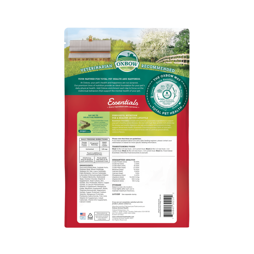 Essentials Chinchilla Deluxe Diet 1,3Kg Oxbow