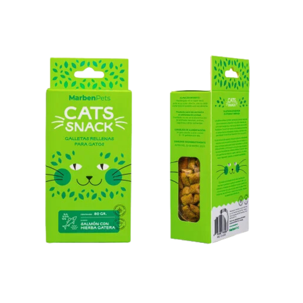 Cats Snack Galletas Rellenas Salmon y Hierba Gatera 80g