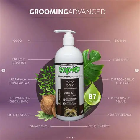 Shampo Grooming Advanced Extra Brillo/Coco & Biotina 500ml TopK9