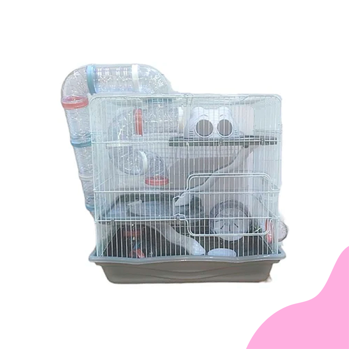 Jaula Hamster 3 Pisos con Tubos XXL (45x30x45)