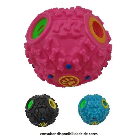 Pelota con sonido divertido (negra/rosada/azul)