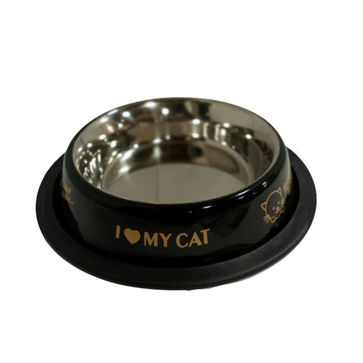 Plato Acero Inoxidable diseño gato 230ml