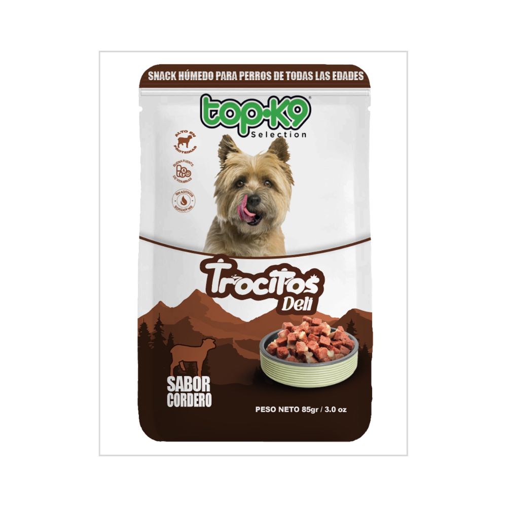 Snack Trocitos Deli Cordero 85g TopK9