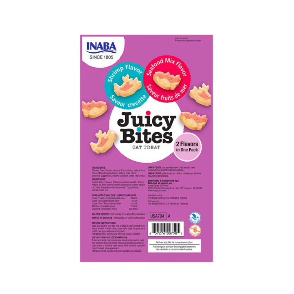 Churu Juicy Bites de camarón con mariscos 34g/11,3g x3 Sachets