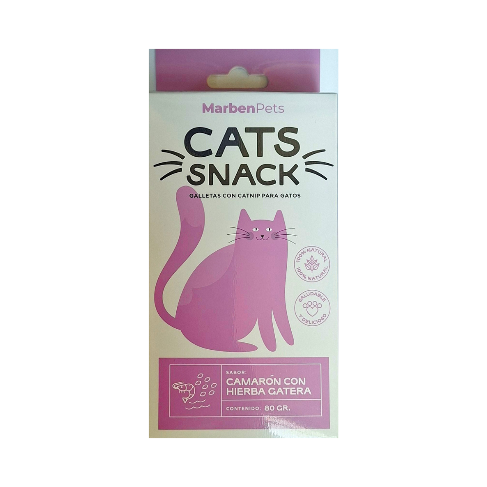 Cats Snack Galletas sabor camarón con hierba gatera 80g
