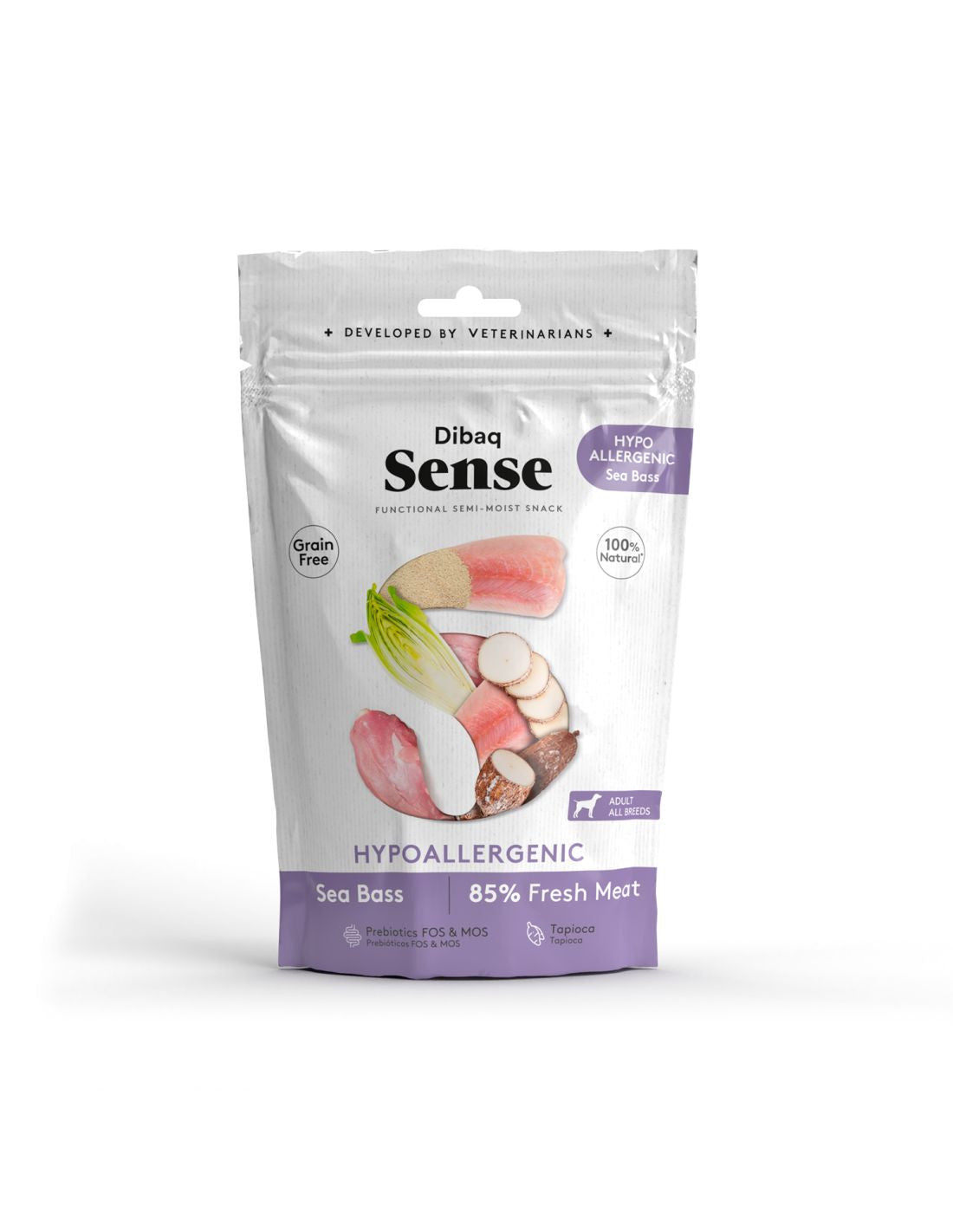 Snack Hipoallergenic Lubina 100g - Dibaq Sense