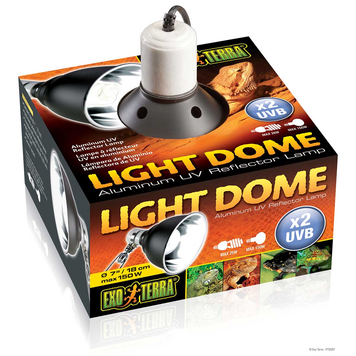 Exoterra Ligth Dome Lampara de Aluminio Reflectora de UV 18 cm