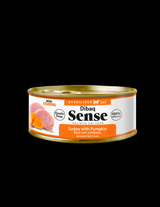 Alimento Húmedo Gato Pavo & Calabaza LATA 70g - Dibaq Sense