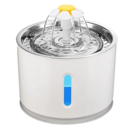 Fuente de Agua Flor Redonda con Luz Led Acero Inoxidable 2,4lts