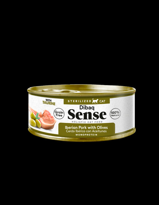 Alimento Húmedo Gato Cerdo Ibérico & Aceitunas LATA 70g - Dibaq Sense