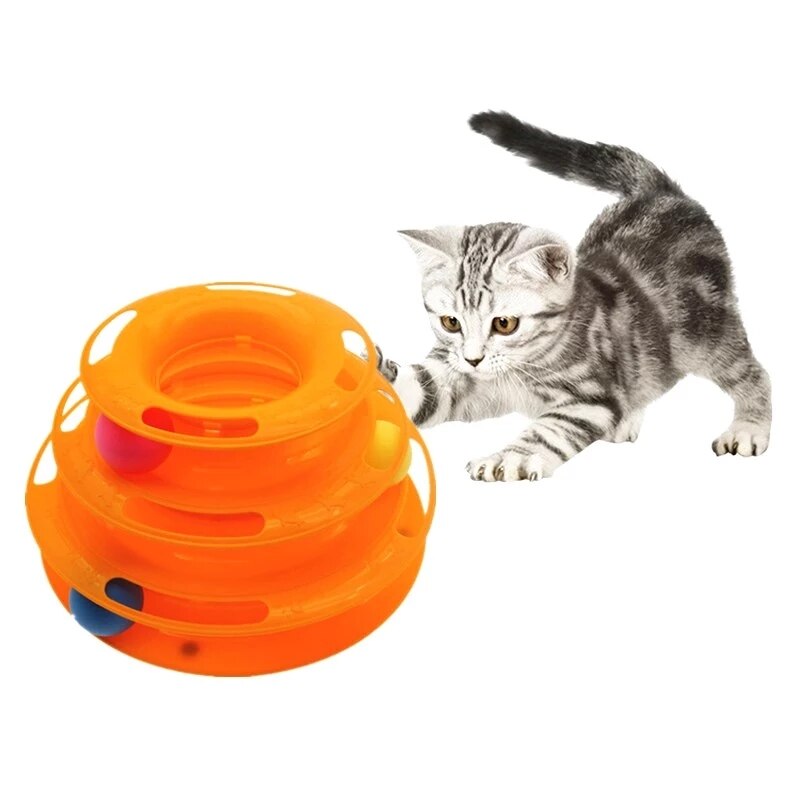 Juguete Gato Espiral con pelotas (25cm x 16cm x 13cm)