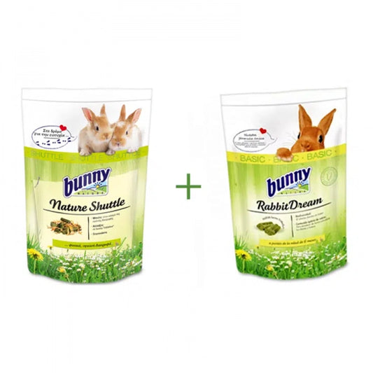 Nature Shuttle for Drwarf Rabbit 600gr + Rabbit Dream Basic 750g