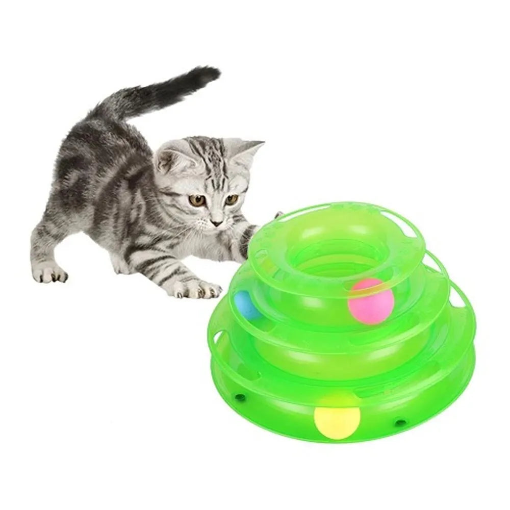 Juguete Gato Espiral con pelotas (25cm x 16cm x 13cm)