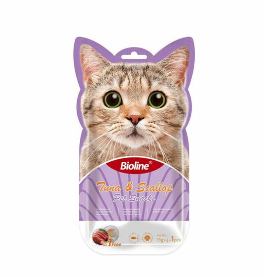 Bioline Snack Cremoso Atun y Ostion 5x15gr