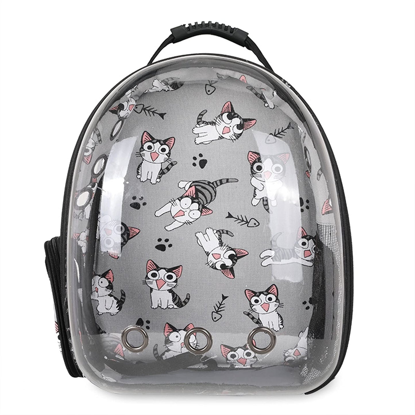 Bolso Mochila De Transporte Para Gatos Transparente Con Diseños