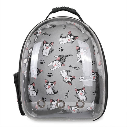 Bolso Mochila De Transporte Para Gatos Transparente Con Diseños