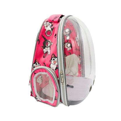 Bolso Mochila De Transporte Para Gatos Transparente Con Diseños