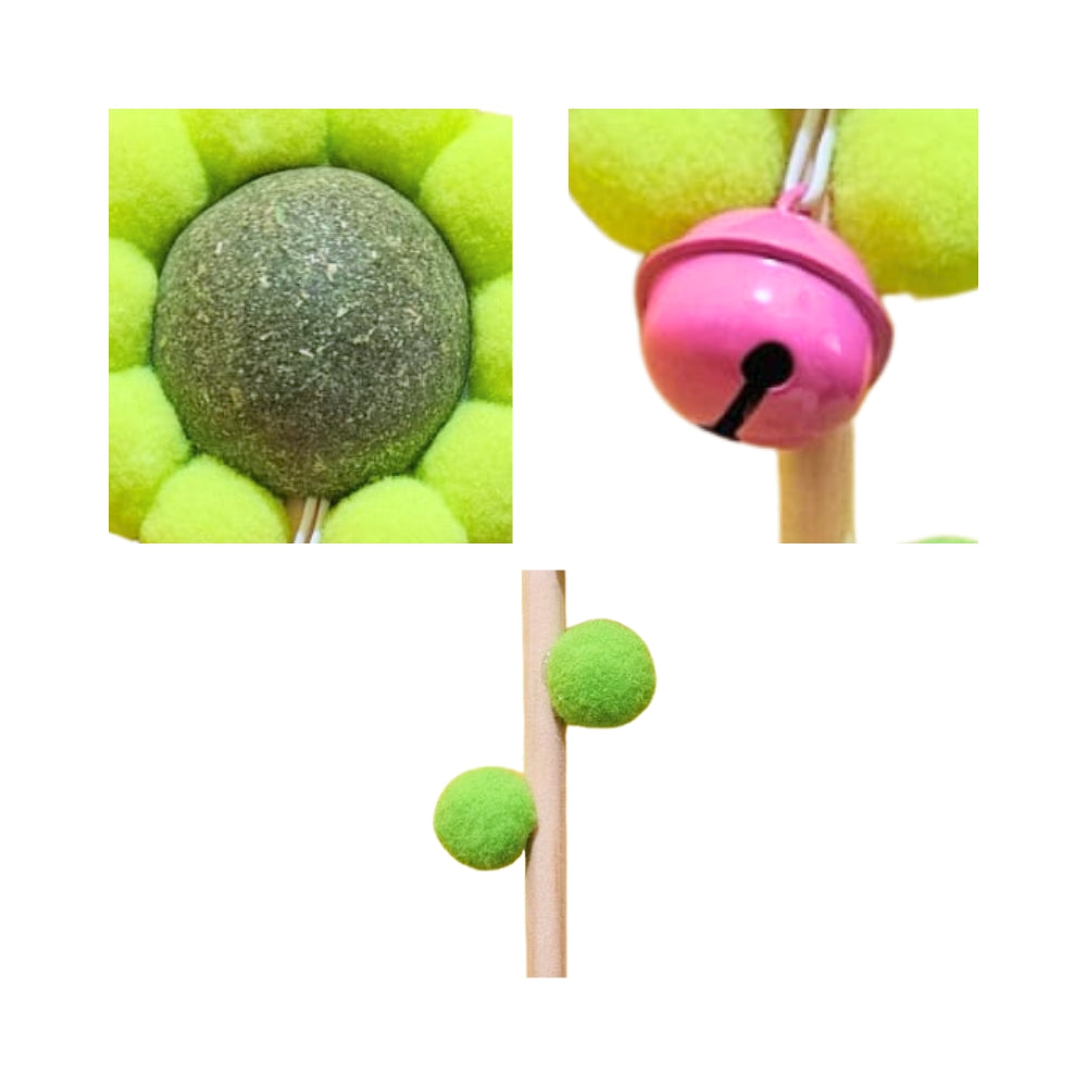 Juguete Para Gatos Varilla Flor Con Bola de Catnip