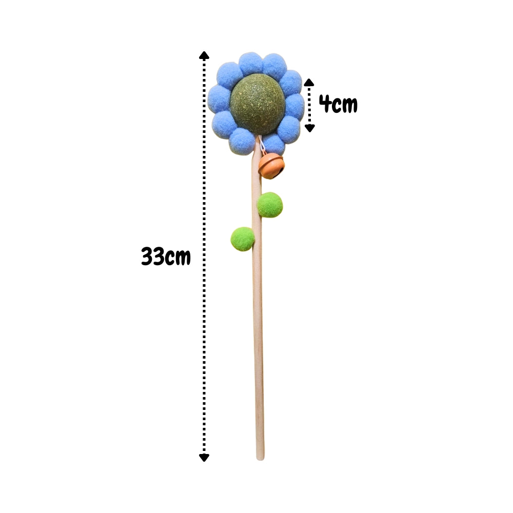 Juguete Para Gatos Varilla Flor Con Bola de Catnip