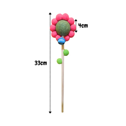 Juguete Para Gatos Varilla Flor Con Bola de Catnip