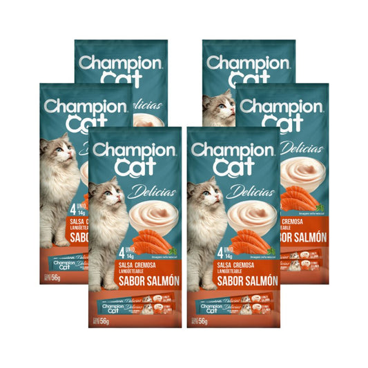 Champion Cat Snack Delicias Salmon Caja 6x56g