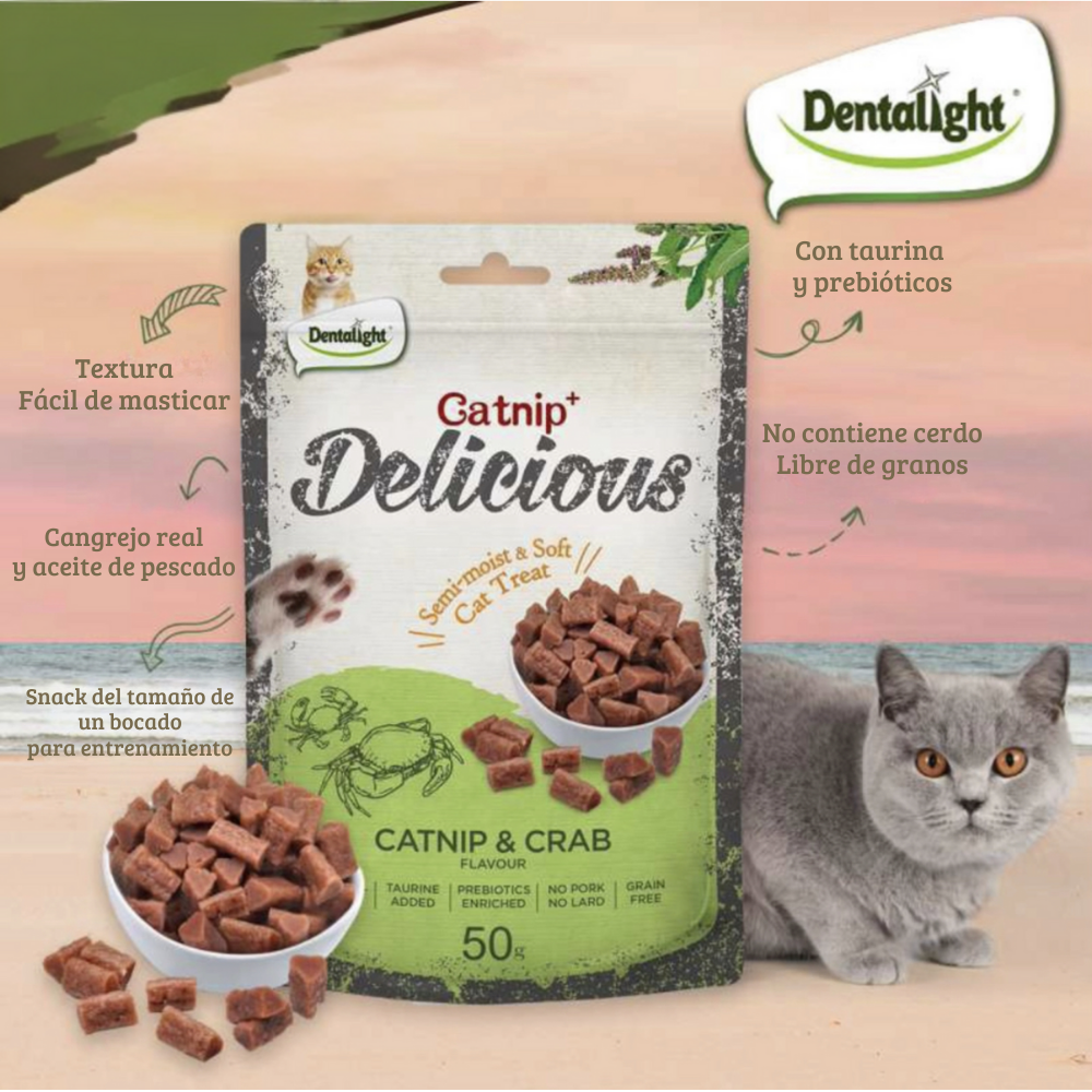 Cats Snack Delicius Catnip y Cangrejo 50g