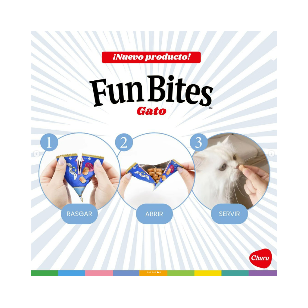 Churu Fun Bites pollo con atún y ostión 60g/20g x3 Sachets