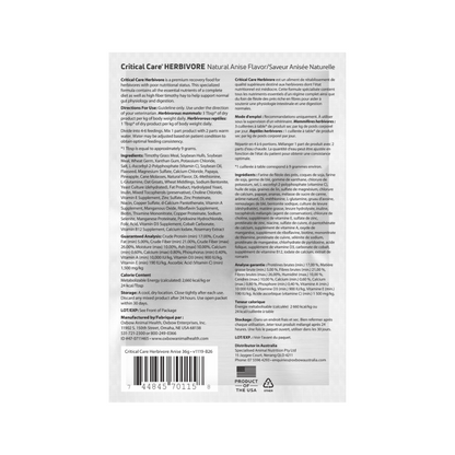 Alimento de Recuperación Critical Care 36g Anís Oxbow