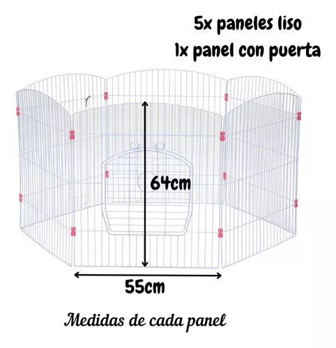 Corral para hurones y otras mascotas (55x55x63,5cm) (6 paneles)