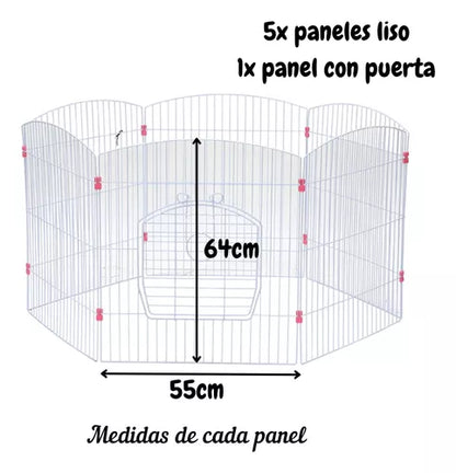 Corral para hurones y otras mascotas (55x55x63,5cm) (6 paneles)