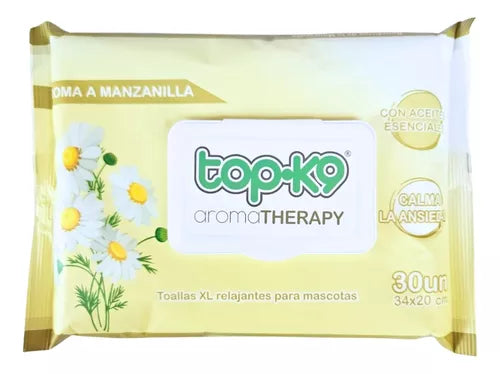 Toallitas Humedas Topk9 Xl Therapy Manzanilla 30u 34x20cm