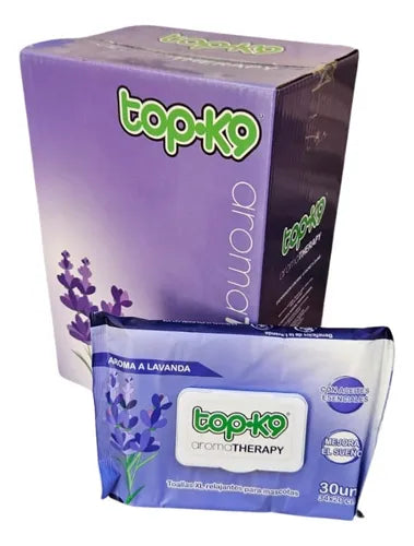 Toallitas Humedas Topk9 Aroma therapy 300u Xl 34x20cm (Lavanda)