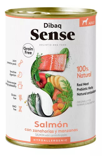 Alimento Humedo Salmón Perro Adulto LATA 380gr - Dibaq Sense