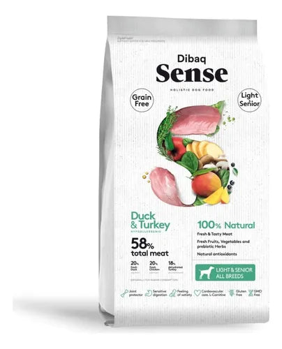 Alimento Sense Pavo y Pato Perro Adulto Light y Senior 2kg