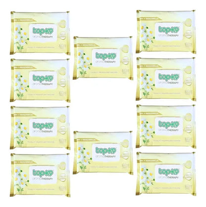Toallitas Humedas Topk9 Aroma therapy 300u Xl 34x20cm (Manzanilla)