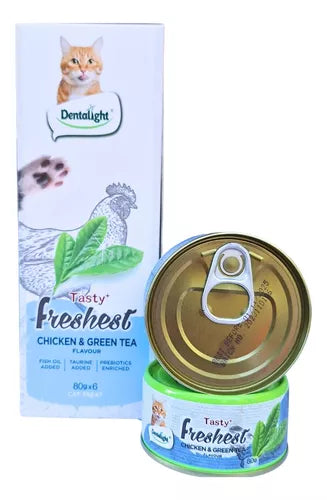 Lata Tasty Freshest Pollo y Te Verde 80g Caja