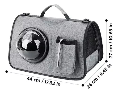 Bolso Para Gatos Con Cupula 44x27x24cm